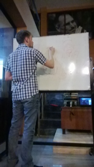 Greg showing us how he draws the Muslim' Show © Nop-Nop